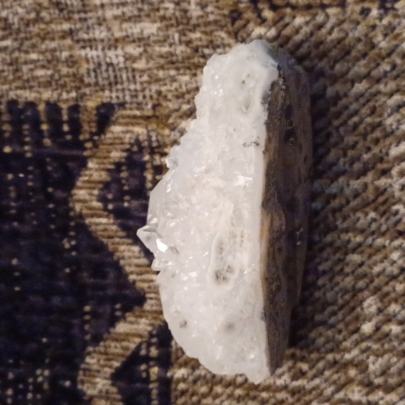 Raw White & Clear With Black Bottom Crystal - Gemstone - Picture 6 of 9